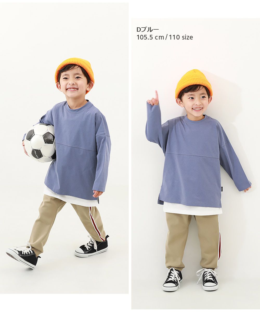 日本 devirock - [防污速乾]圓領休閒寬版長袖上衣-黑