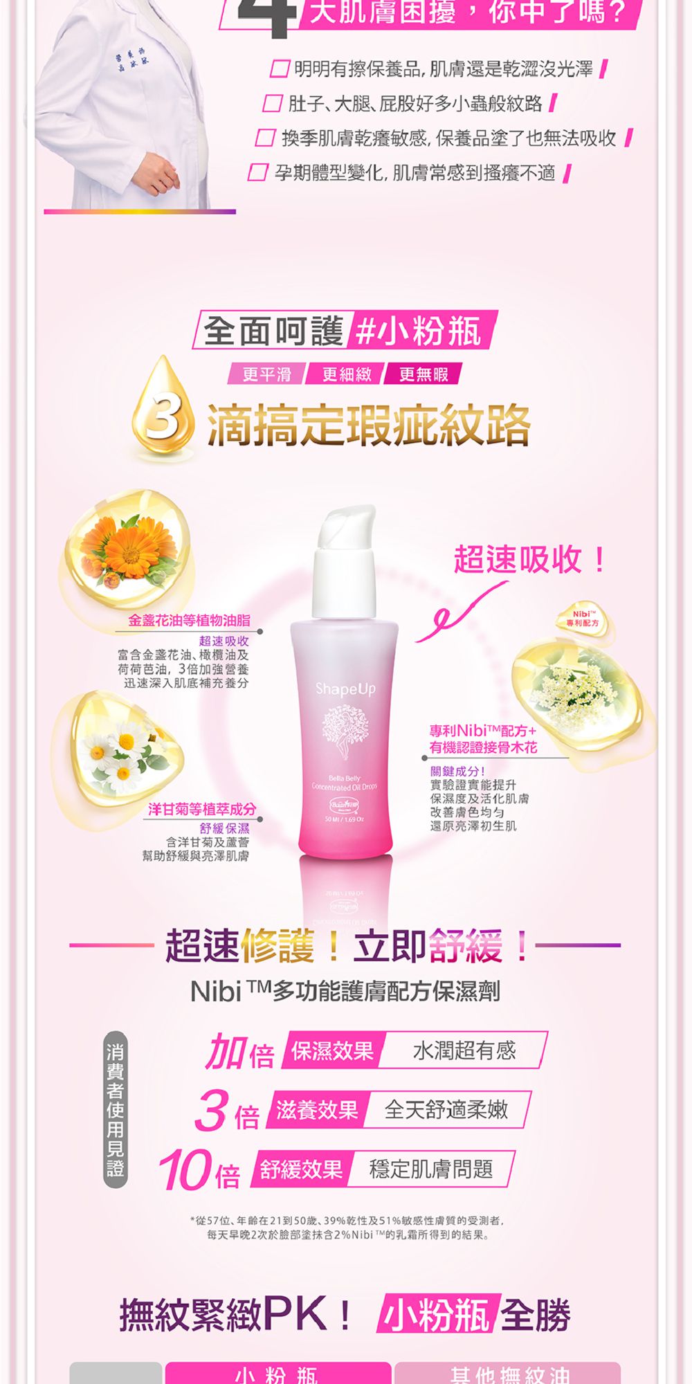貝恩 Baan - 寵愛孕肌修護組-撫紋緊緻精華油50ml+乳頭修護霜30ml+美體撫紋霜200ml