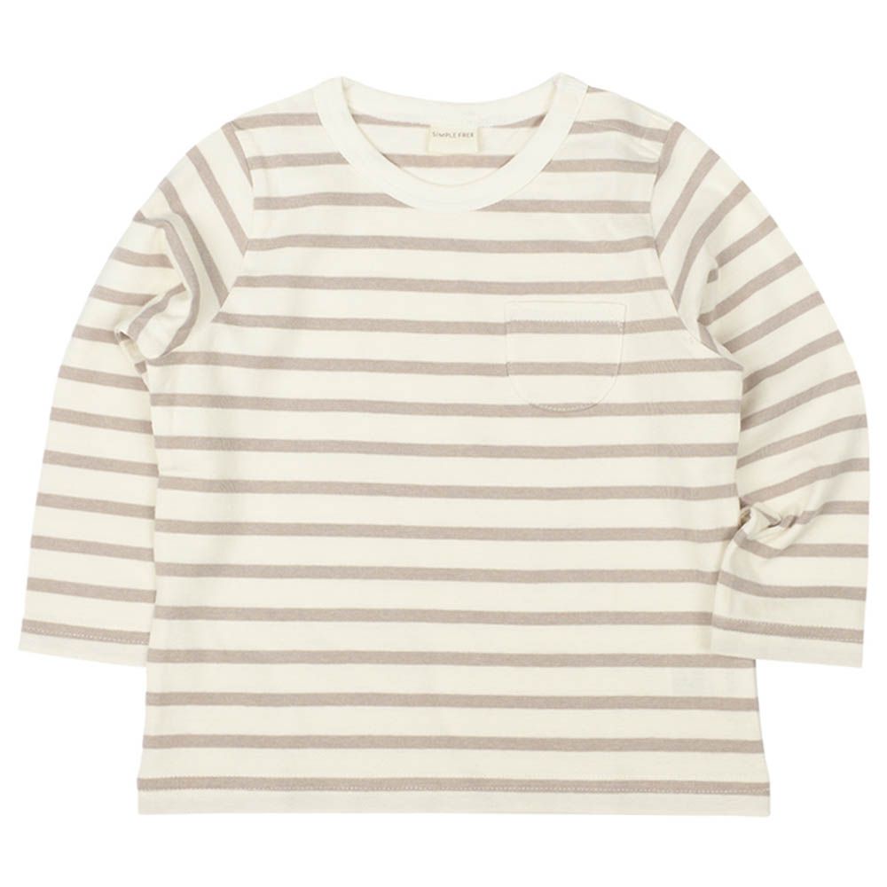 長袖經典T恤-天竺材質-淺卡其色