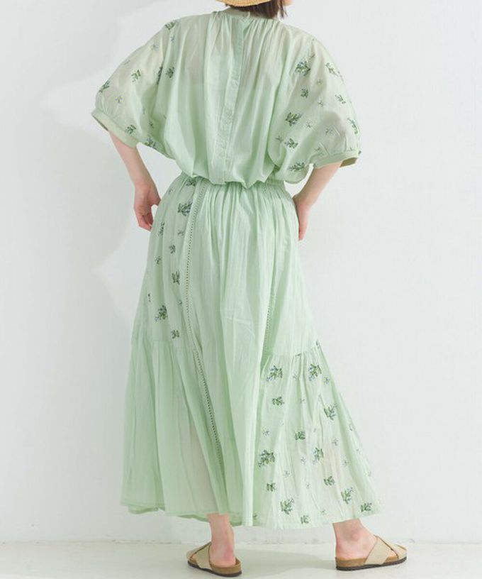 日本 Lupilien - 100%印度棉 優美植物刺繡長裙-象牙