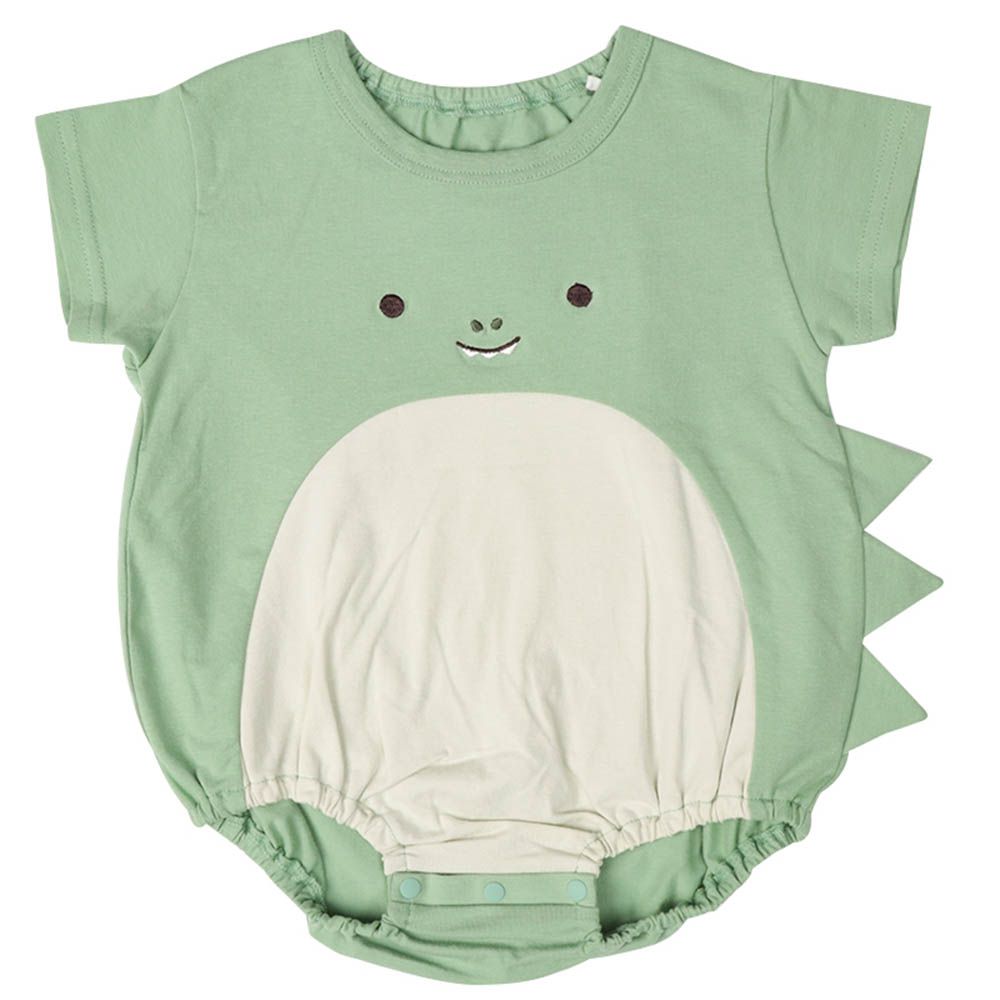 短袖包屁衣-動物造型-綠色