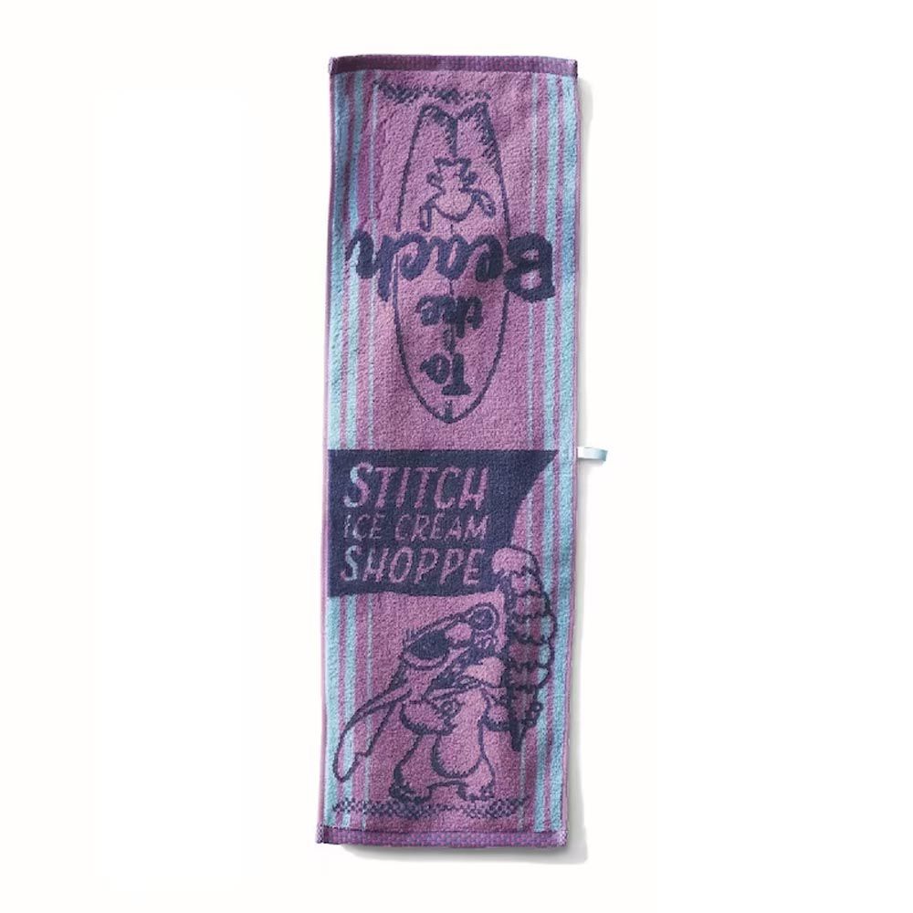 日本千趣會 - 日本製 迪士尼印花毛巾-史迪奇-紫灰 (22×72cm)