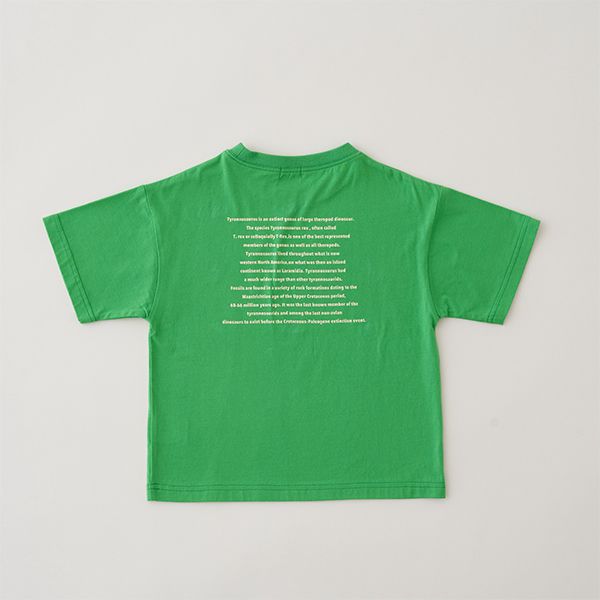 日本 b-ROOM - 100％棉 恐龍印花短袖上衣-翼手龍-深藍