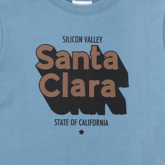 日本 b-ROOM - 防污速乾印花短袖上衣-冰淇淋-淺灰