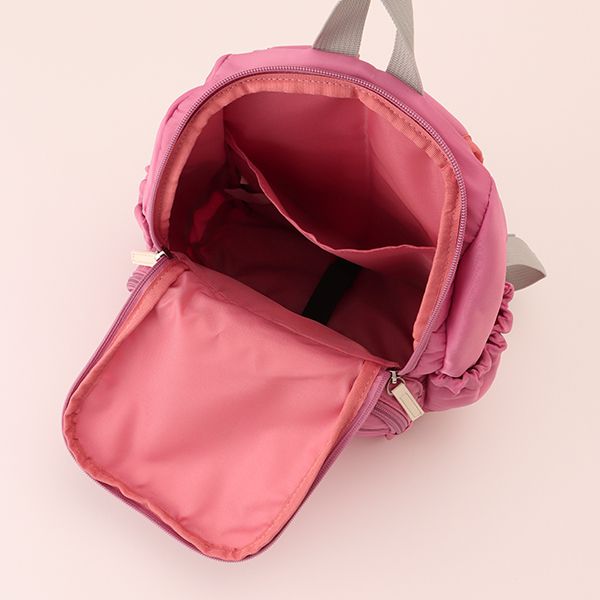 日本 petit main - 潑水加工硬挺帆布透氣背包-灰綠 (F)