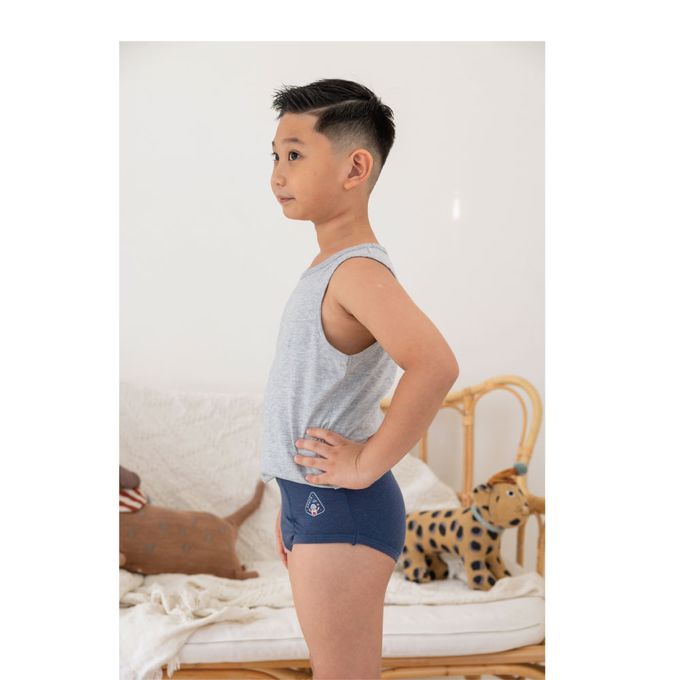 貝柔 Peilou - 天絲棉舒膚平衡童男三角褲-貼布繡-太空-藍