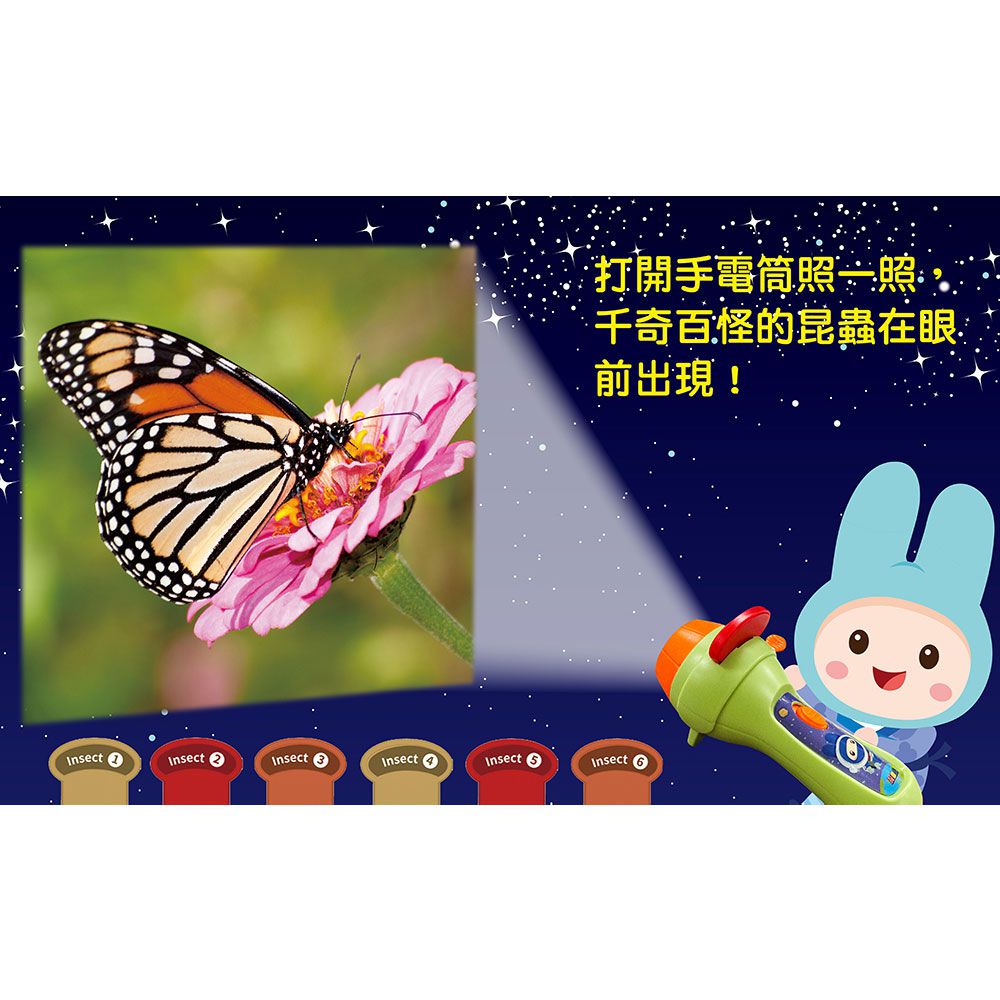 忍者兔魔法投影手電筒:昆蟲王國百科圖鑑