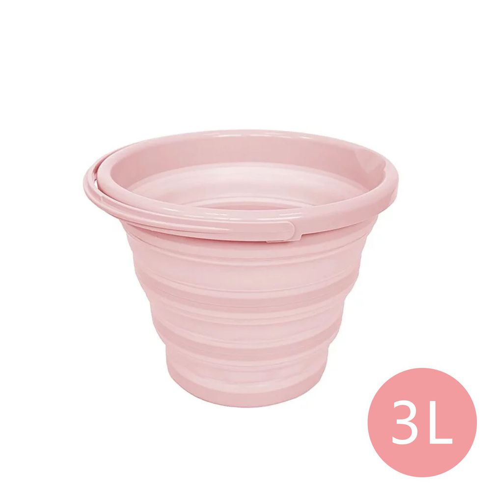KINYO - 輕巧摺疊桶-粉色 (小_3L)-LP1621PI