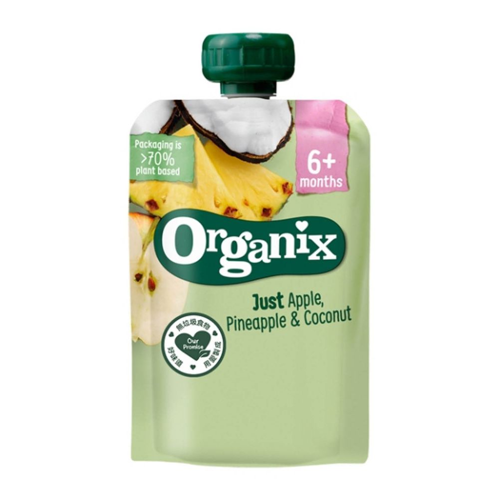 英國Organix - 水果纖泥-蘋果鳳梨椰子