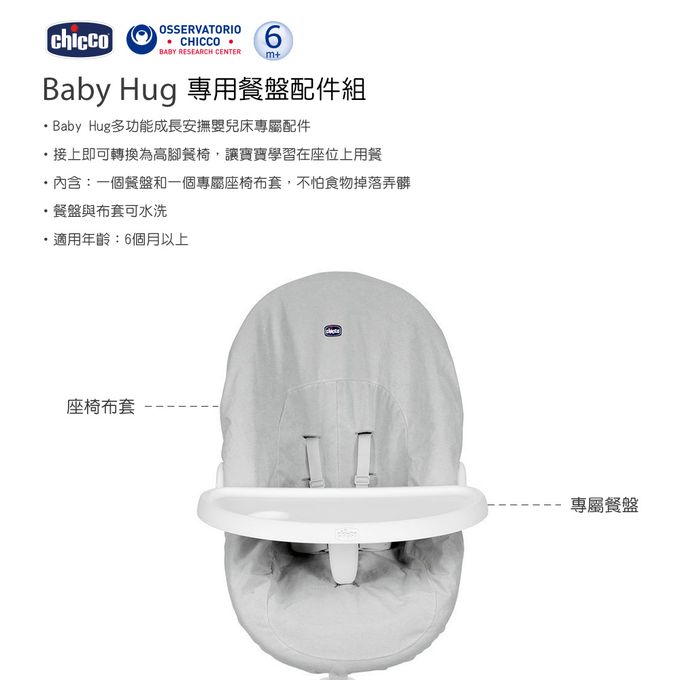 義大利 chicco - Baby Hug專用餐盤配件組(多功能成長安撫床專屬配件 不含主商品)