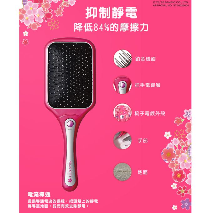 日本 KOIZUMI 小泉成器 - 音波磁氣美髮梳-大和櫻花-粉