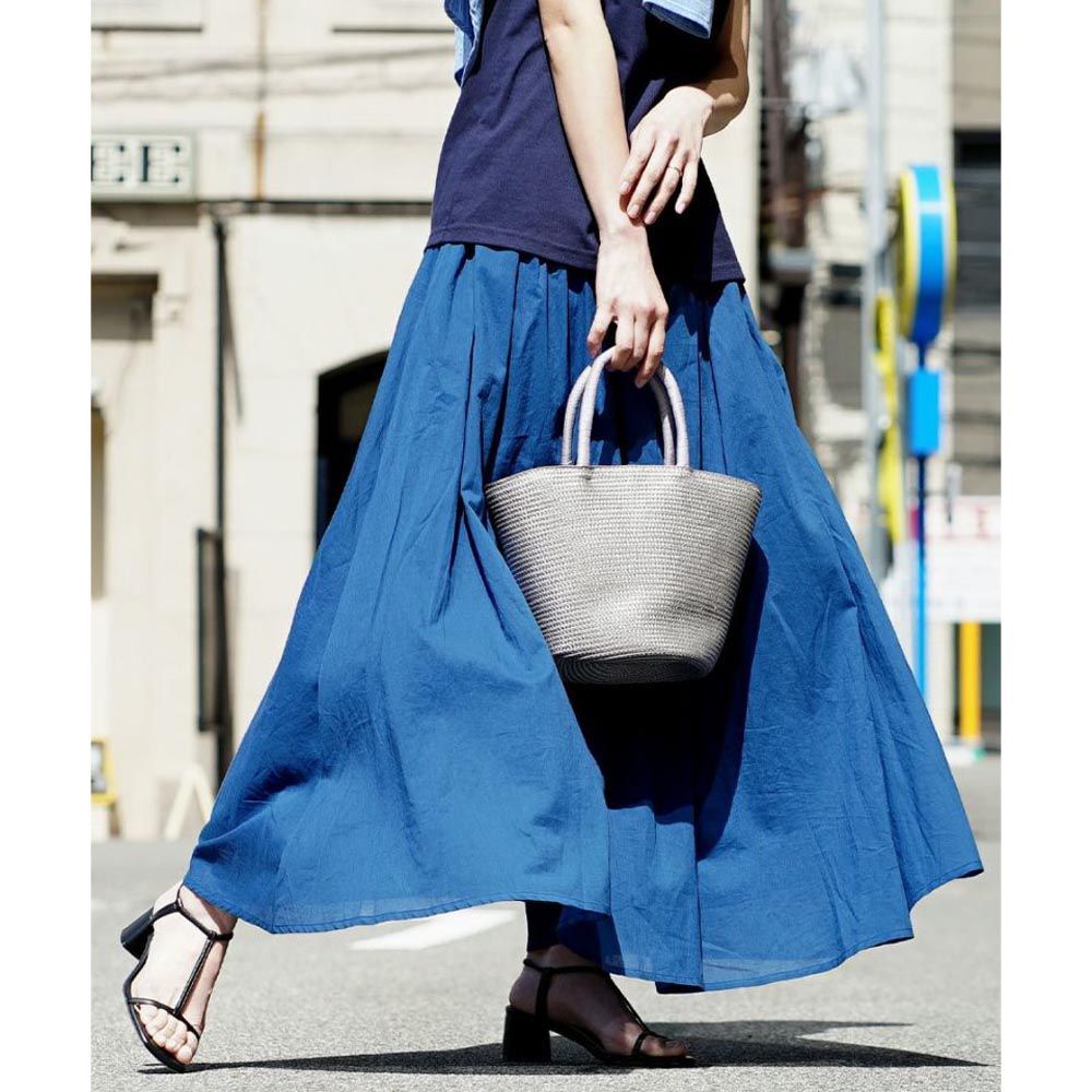 日本 zootie - 100%印度棉舒適傘狀長裙-寶石藍
