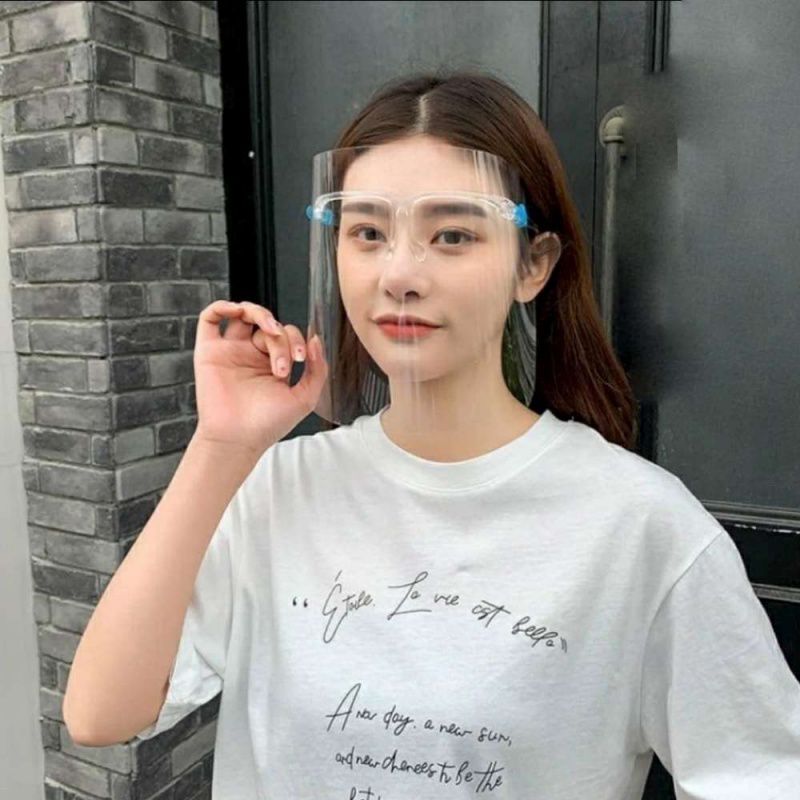 成人用透明眼鏡式面罩/隔離防護面罩/全臉防飛沫-超值3入組 (非醫療用品)