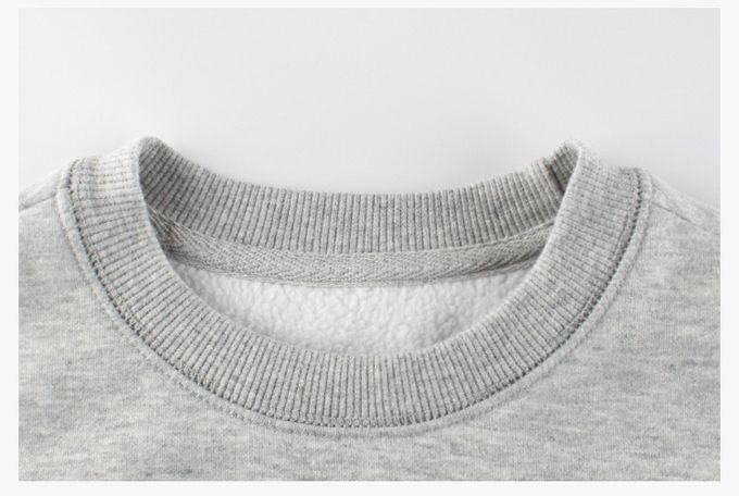 加絨長袖大學T-COOL KIDS-杏色