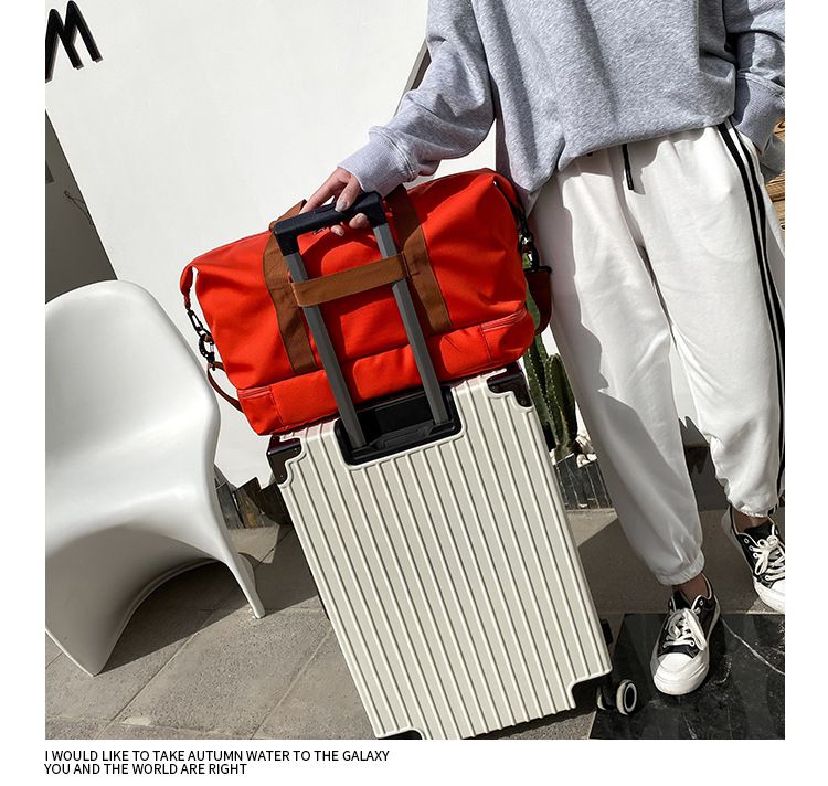 防水大容量乾濕分離旅行包/運動包-紫色 (46X25X28cm)