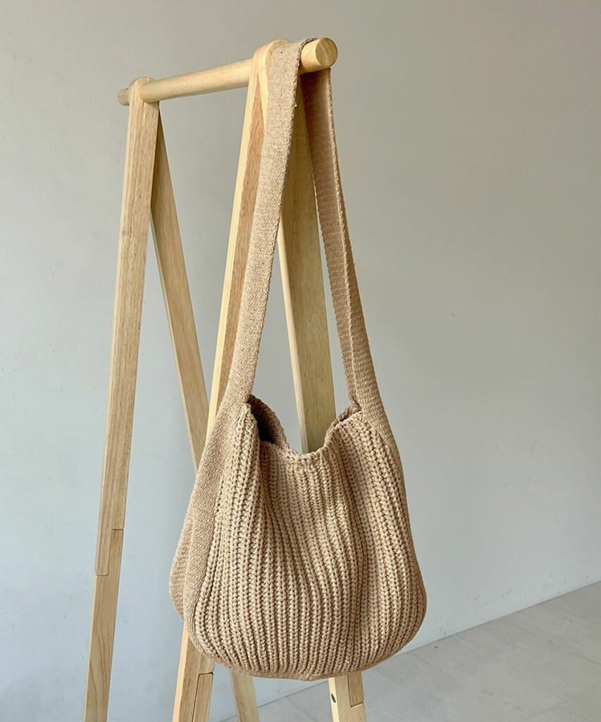 日本 Bou Jeloud - 針織肩背包-米