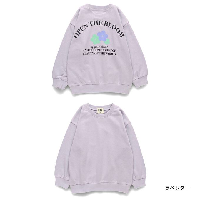 日本 BRANSHES - 可愛女孩印花縮口長袖上衣-英文LOGO-燕麥