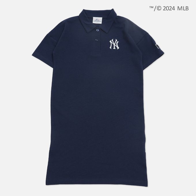 日本 Chil2 - MLB聯名 polo衫短袖洋裝-奧克蘭運動家-濃綠