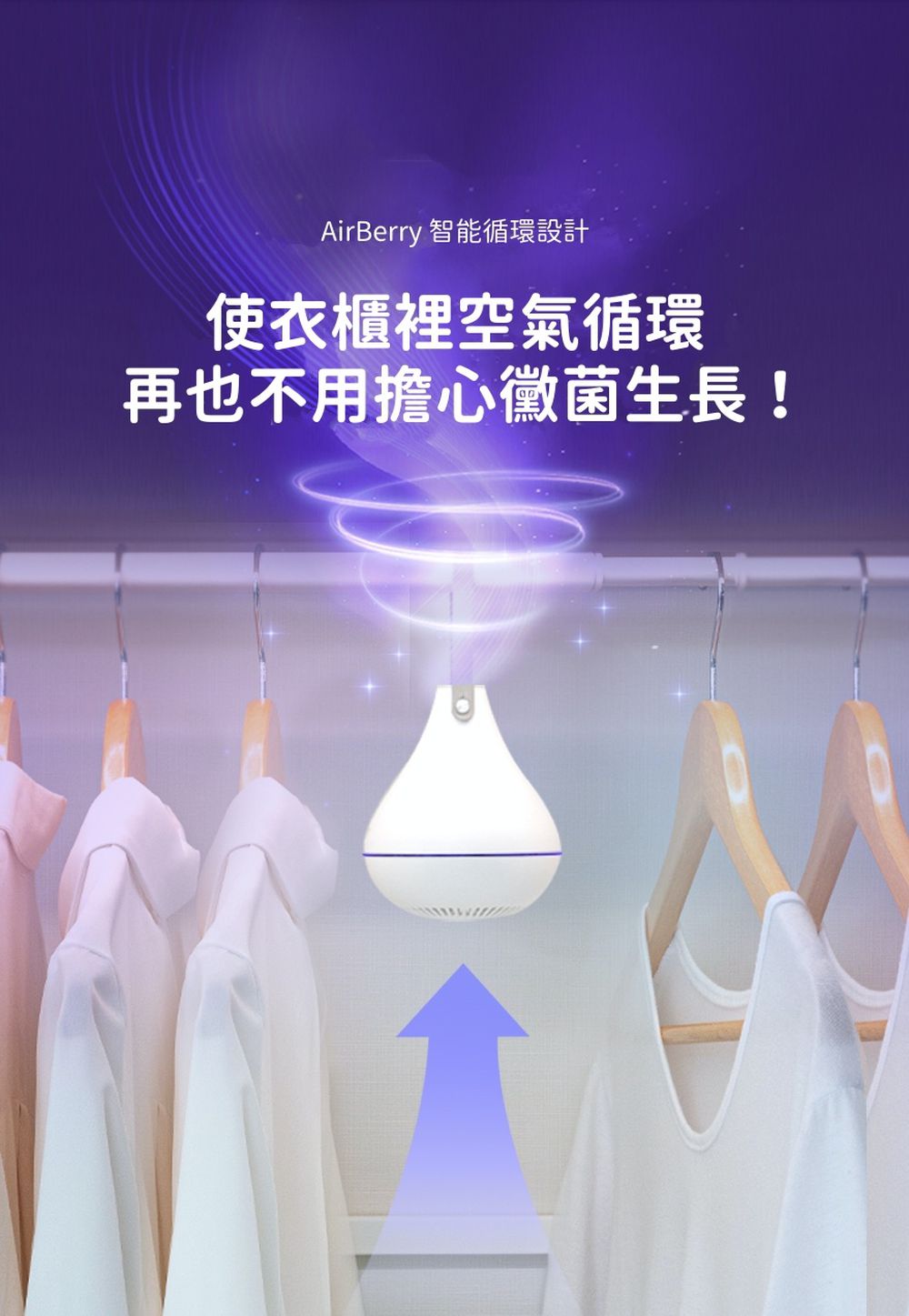 智能衣櫃香氛/空氣循環機(附香氛片3個)-清新皂香