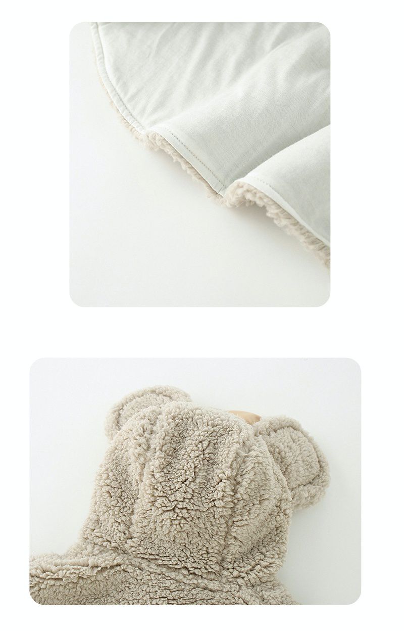 可愛毛絨絨披肩外套-皇冠-白色