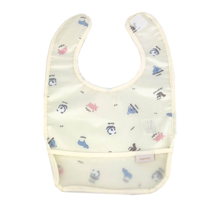 akachan honpo - 用餐圍兜2件組-動物-灰色 (70~95cm)