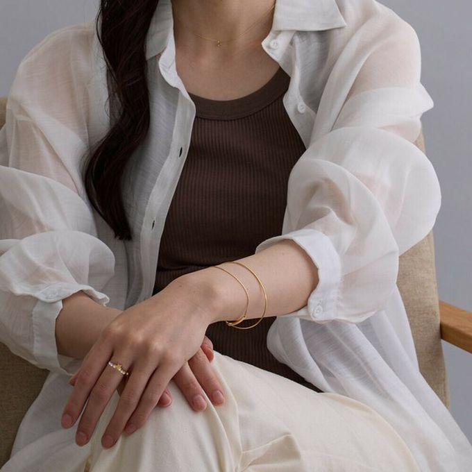 日本 Melody Accessory - 日本製 甜美珍珠18K金戒指鏈環-(可調戒圍)-愛心