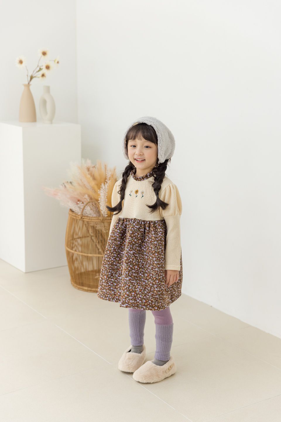 韓國 Orange Mom - 異材質拼接內搭褲-杏