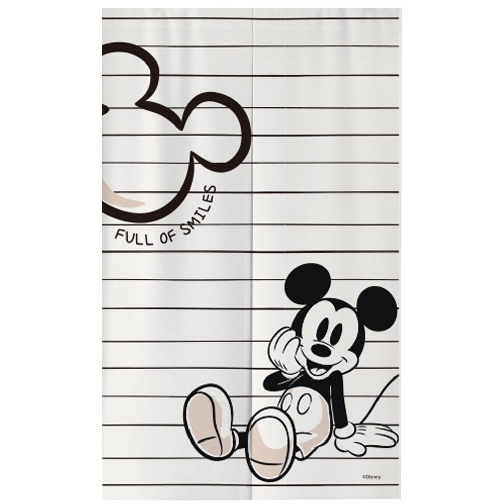收納王妃 - 迪士尼 Disney 【線條米奇】半分式長布簾 門簾 窗簾85x140cm