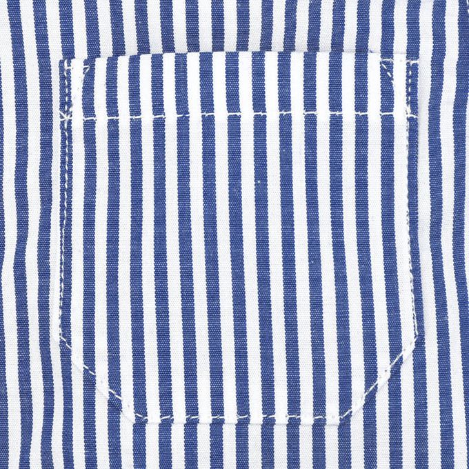 akachan honpo - 長袖襯衫-直條紋 附針織領帶-深藍色