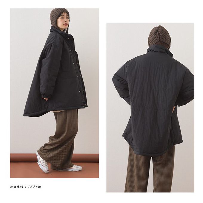 日本 OMNES - 蓬鬆厚感科技羽絨大衣保暖外套-軍綠