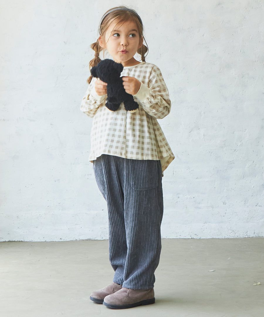 日本 PAIRMANON - 前短後長荷葉擺長袖上衣-薰衣草