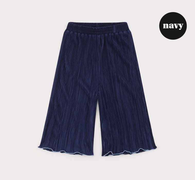 韓國 HEJMINI - 涼感寬鬆長褲-海軍藍