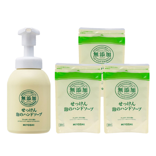 日本 MIYOSHI 無添加 - [1瓶3補]無添加泡沫洗手乳-350mlx1+300mlx3