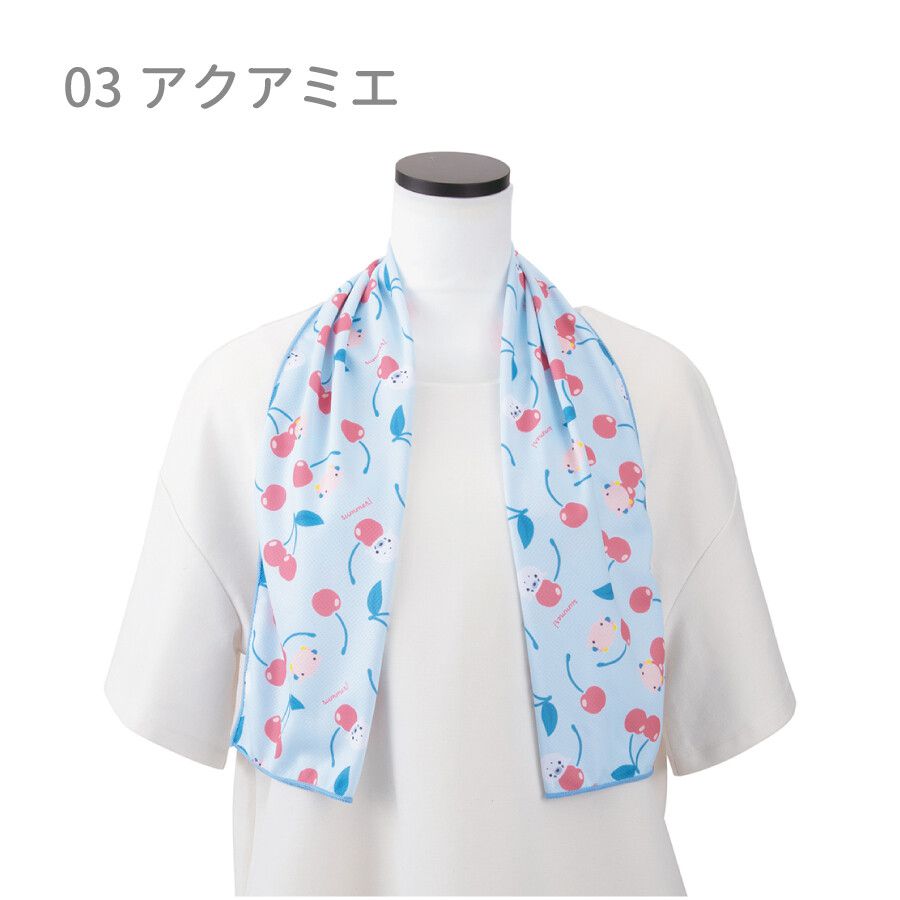 日本 LIV HEART - 抗UV水涼感巾(附收納袋)-檸檬企鵝 (30x100cm)