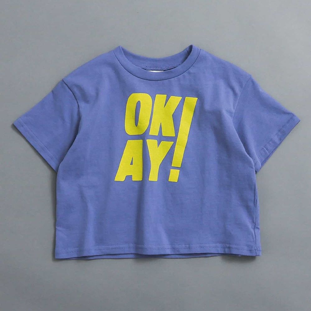簡約帥氣logo短袖上衣-OKAY-深紫