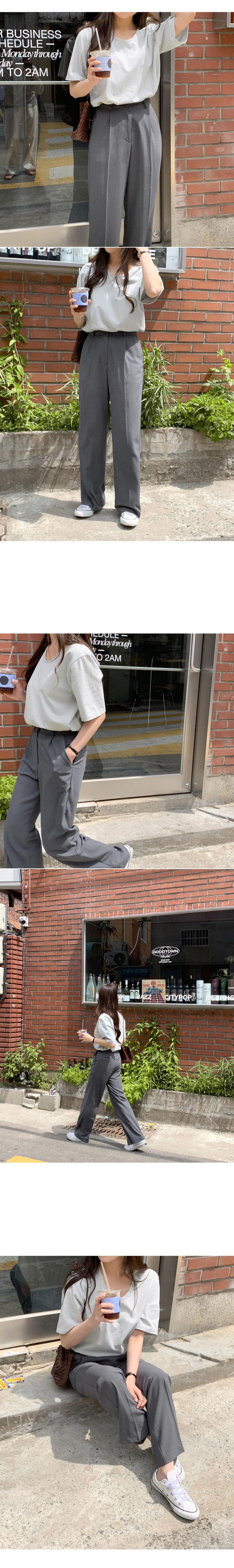 韓國 98doci - 夏季好搭西裝直筒寬褲-薄荷綠