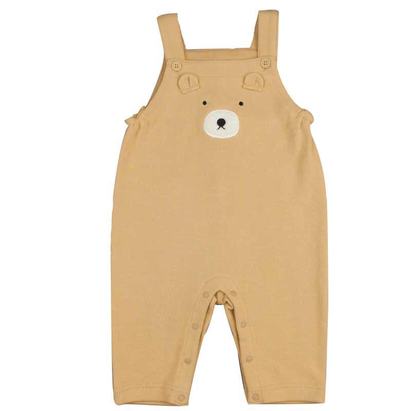 akachan honpo - 男吊帶褲+T恤-淺卡其色