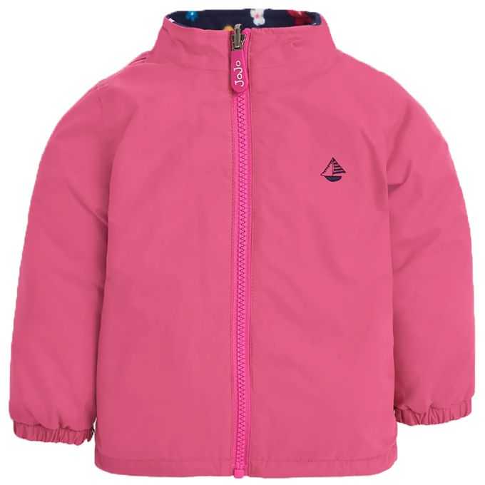 英國 JoJo Maman BeBe - 四合一多功能防水保暖連帽外套-藍雪花