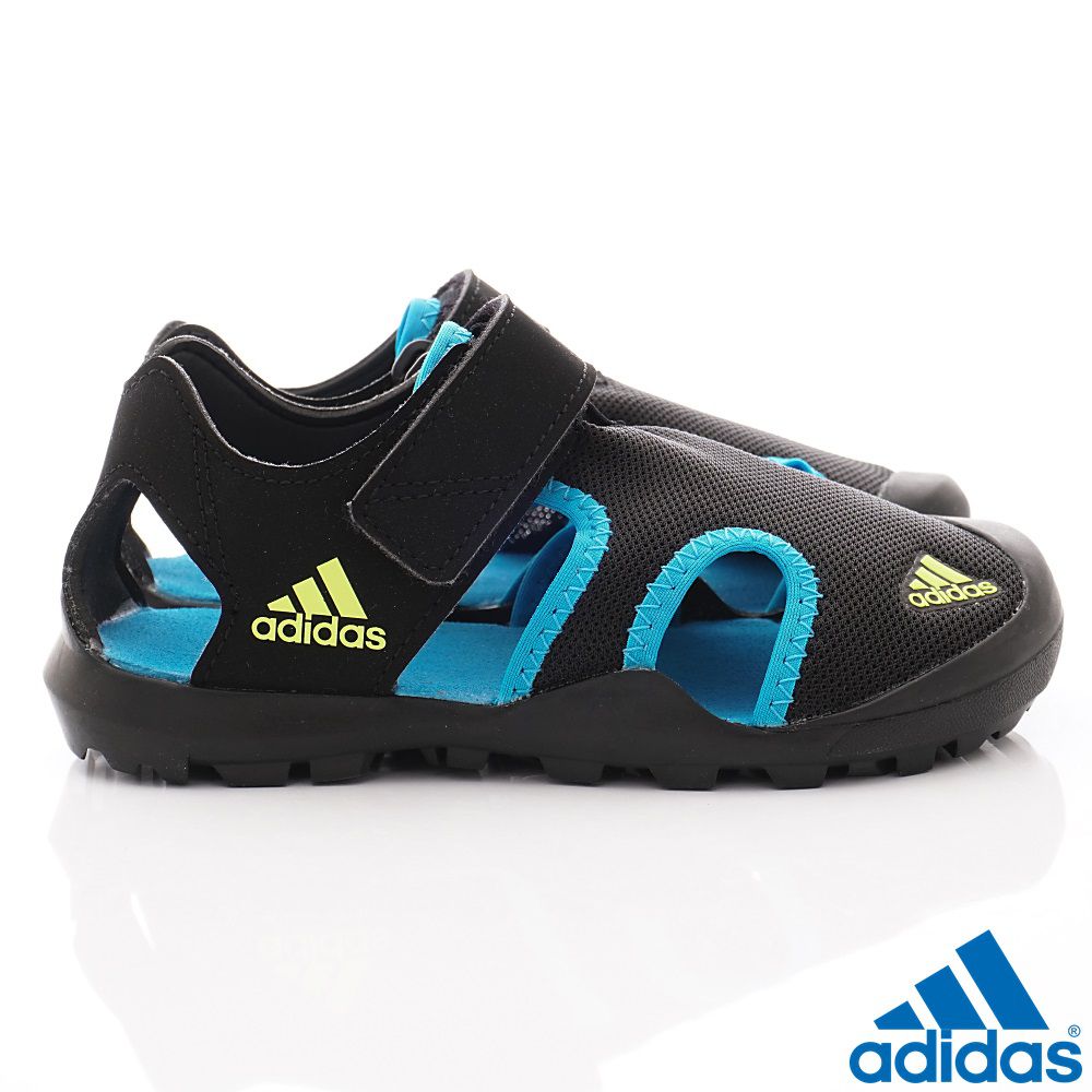 adidas - 愛迪達童鞋-護趾運動涼鞋(中大童段)-黑藍