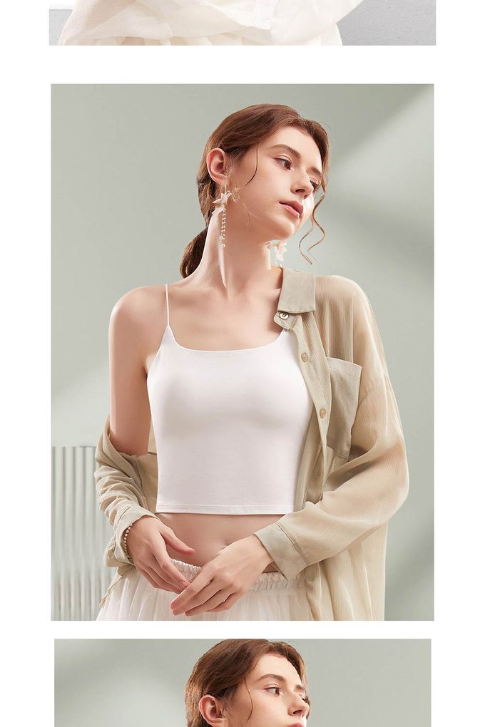 香茉 CHANMODE - 細肩帶U型美背貼合固定乳膠內衣式背心-麥芽綠