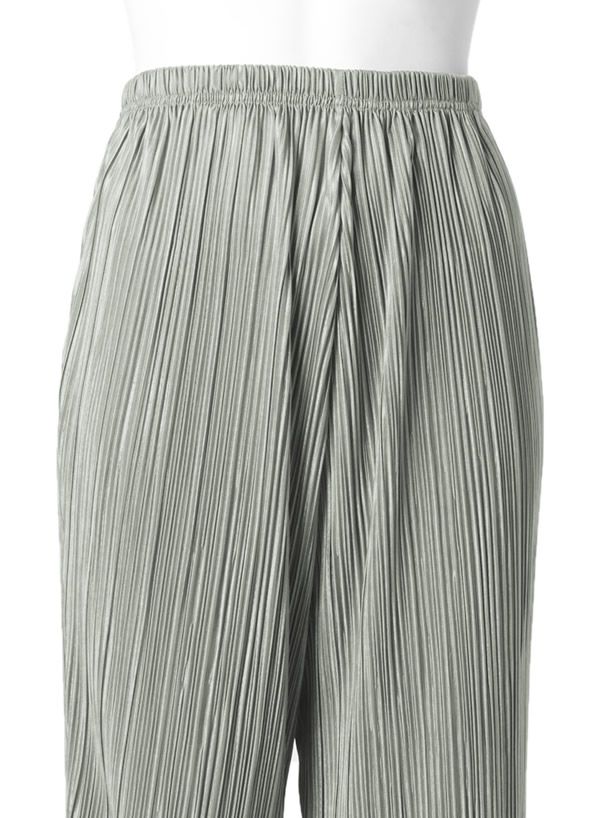 日本 GRL - 修長壓褶百搭彈性鬆緊寬褲-絢麗紫