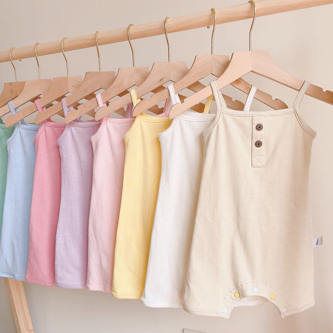 YOUrs - 棉甜細肩連身衣-桔梗紫