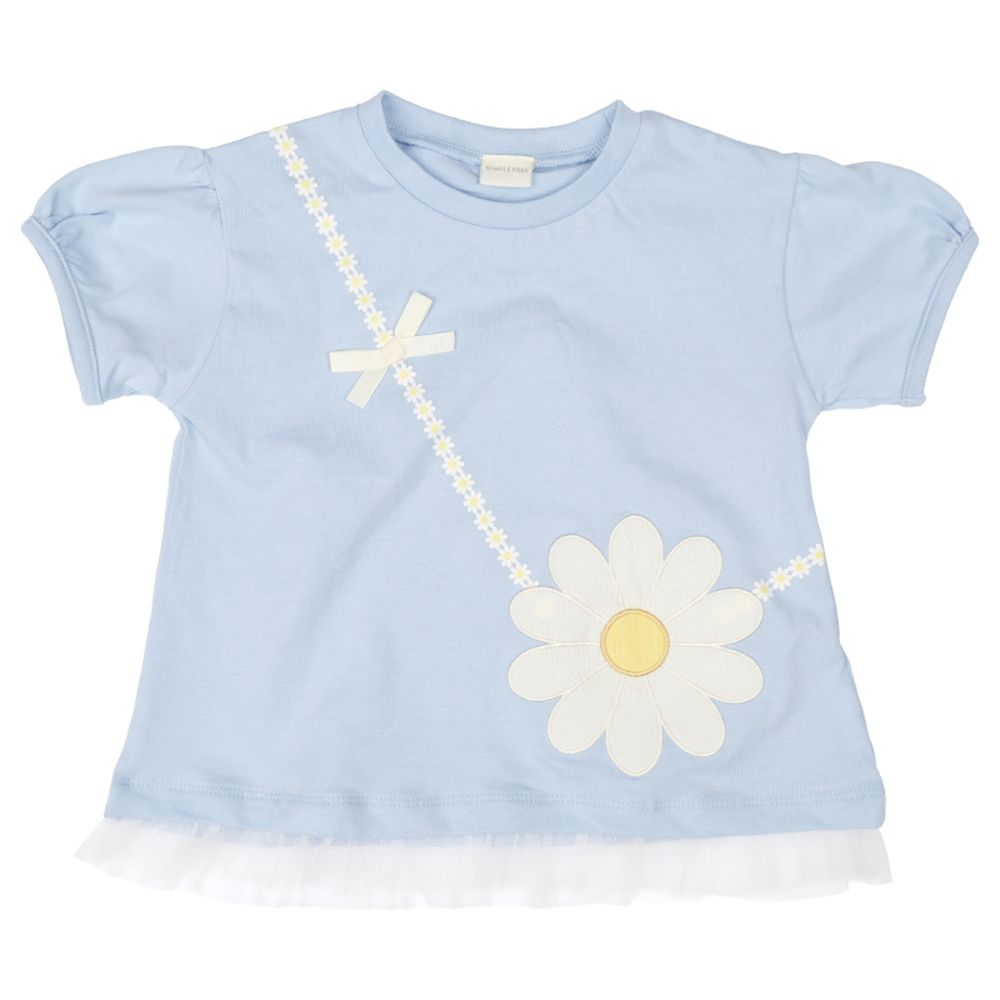 短袖趣味T恤-淺藍色