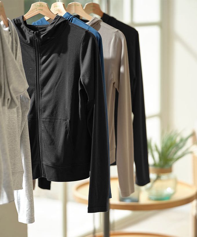 日本 Kobe Lettuce - 99.9%抗UV防曬連帽拉鏈外套-玫粉