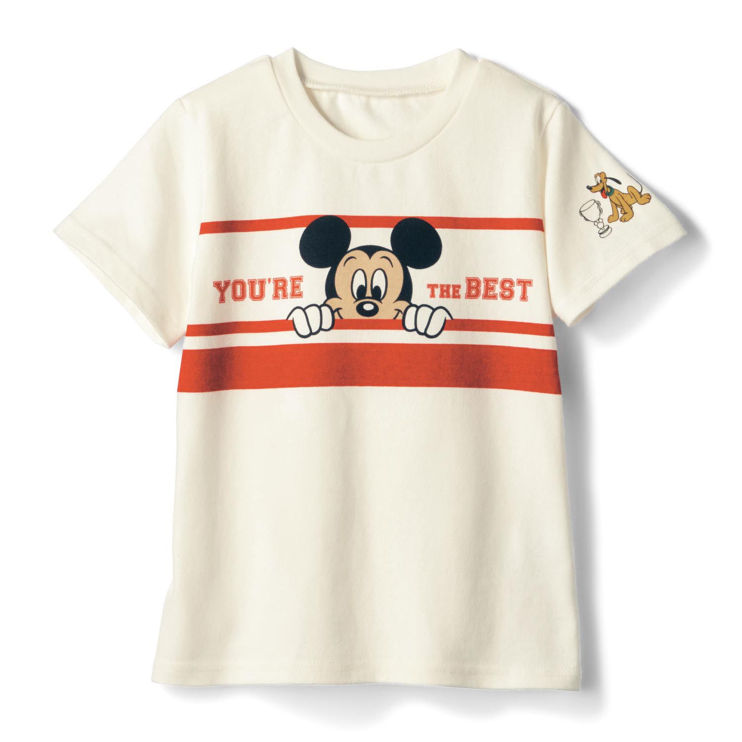 日本千趣會 - 迪士尼印花短T-運動風拼接米奇-白