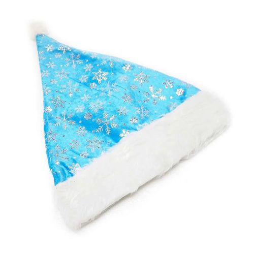 MODACore 摩達客 - 摩達客耶誕派對-浪漫雪花冰藍毛邊聖誕帽