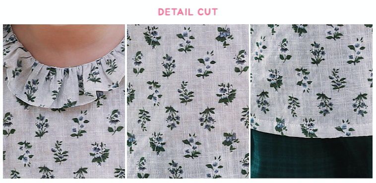 韓國 Ppippilong - 棉混紡涼感套裝-荷葉碎花