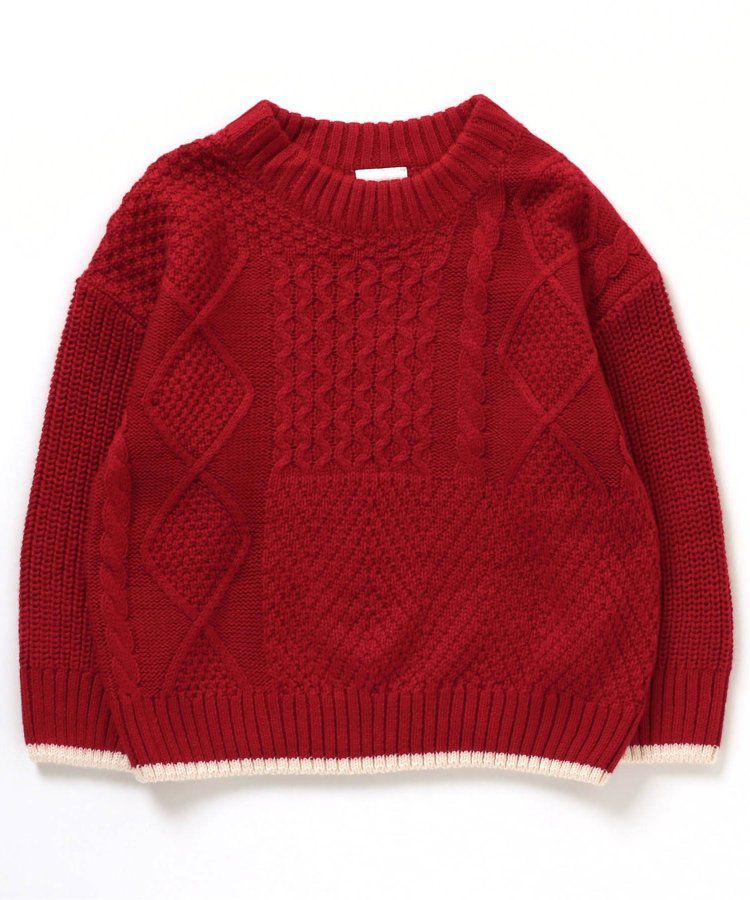 日本 BREEZE - 可水洗明亮色滾邊針織毛衣-耀眼橘