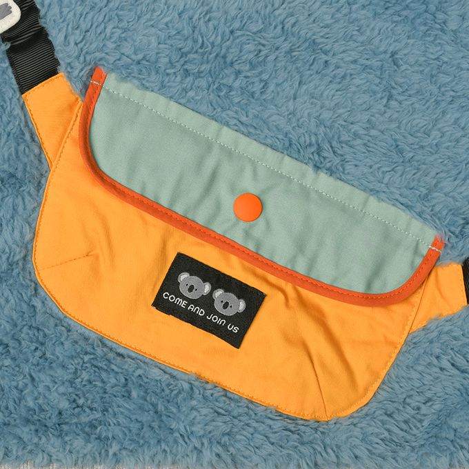 akachan honpo - 長袖休閒上衣-刷毛 背面圖案-藍色