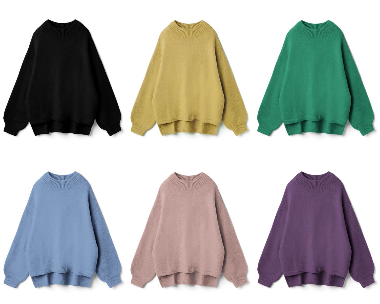 日本 GRL - 明星聯名款 修身半高領毛衣-古典綠